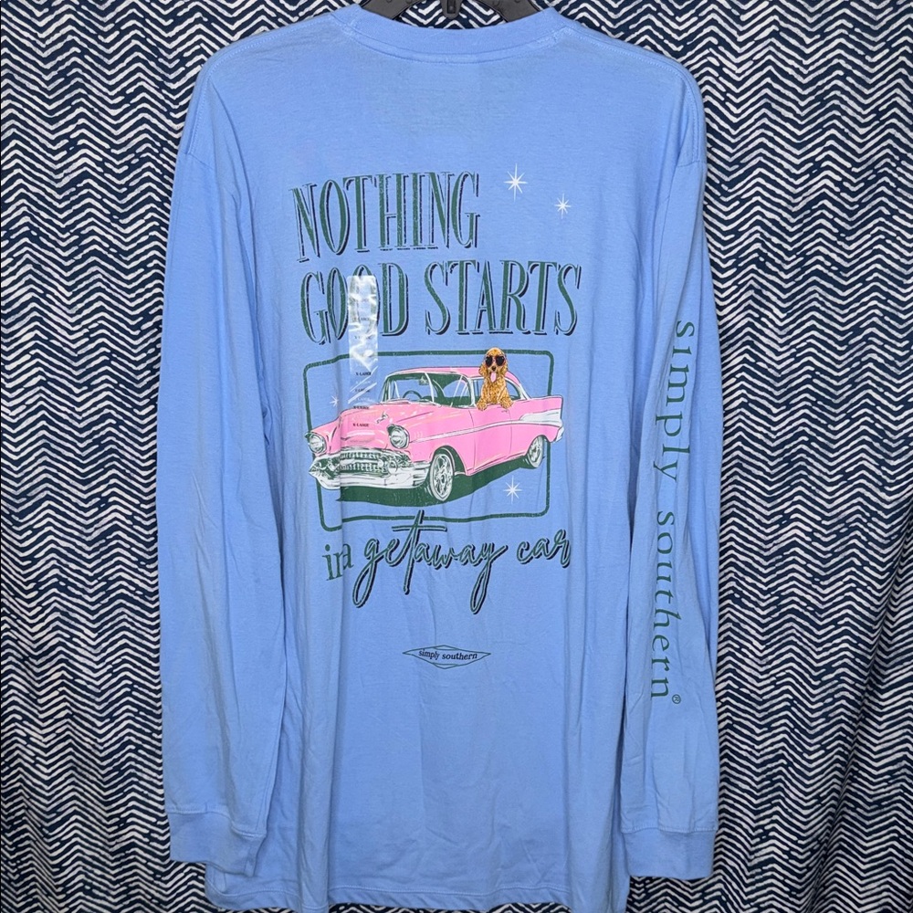 Simply Southern Light Blue Graphic Long Sleeve Tee